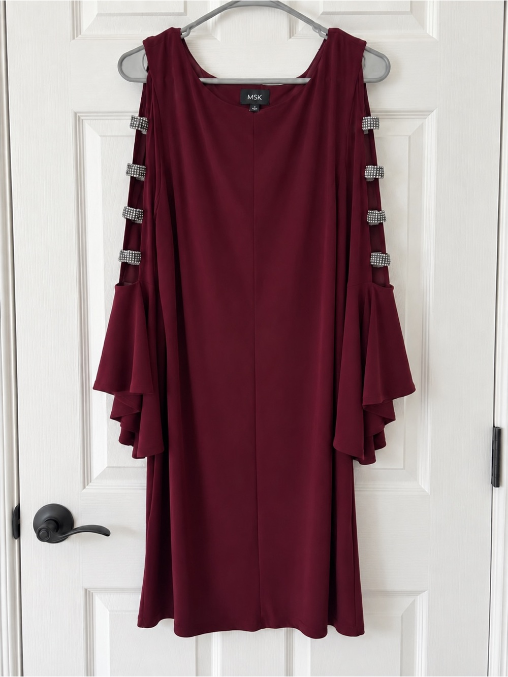 MSK Sleeveless Midi Dress in Burgundy
